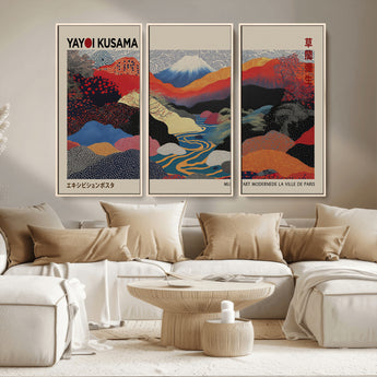 27188-MGV-CV-36X24-Yayoi Kusama Wall Art – Panoramic Abstract Landscape Canvas Print, Vibrant Modern Decor for Living Room, Bedroom, Office, or Art