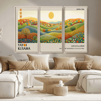 33864-MGV-CV-36X24-Pointillism Yayoi Wall Art Canvas Print, Framed Yayoi Kusama Art Picture Print, Yayoi Kusama Dot Perfect Abstract Nature Decor