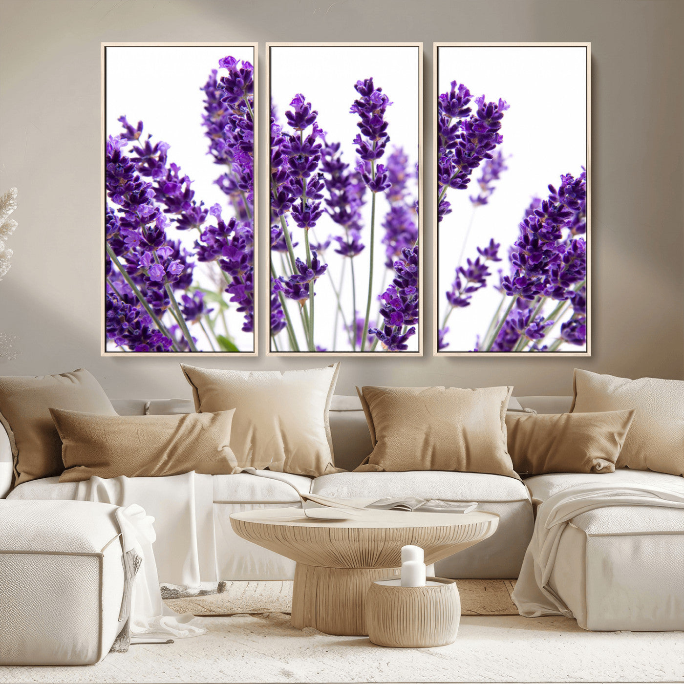 84456-MGV-CV-36X24-Lavender Wall Art – Botanical Canvas Print Featuring Purple Floral Stems, Fresh Nature Inspired Artwork for Living Room, Bedroom,