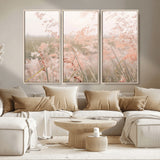 79164340-MGV-CV-36X24-Pastel Grasses Wall Art Canvas Print, Framed Soft Meadow Art Picture Print, Field in Breeze Perfect Pastel Minimal Decor Artwork