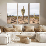 96147924-MGV-CV-36X24-Saguaro Cactus Wall Art Canvas Print, Framed Desert Cactus Art Picture Print, Earthy Desert Perfect Southwestern Boho Decor
