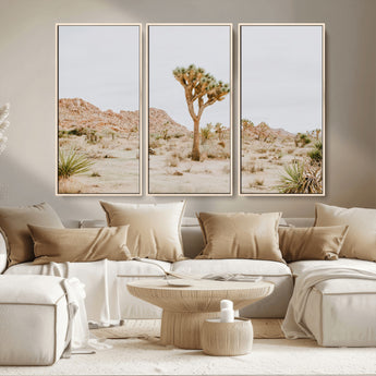 67109959-MGV-CV-36X24-Joshua Tree Wall Art Canvas Print, Framed Neutral Desert Art Picture Print, Earthy Landscape Perfect Neutral Boho Decor Artwork