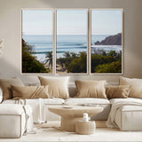 88336640-MGV-CV-36X24-Tropical Beach Scene Wall Art Canvas Print, Framed Coastal Photography Art Picture Print, Ocean Horizon Art Perfect Coastal Boho