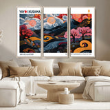 43879290-MGV-CV-36X24-Japanese Abstract Wall Art – Mount Fuji Cherry Blossom Canvas Print, Modern Asian Inspired Landscape Decor for Living Room,