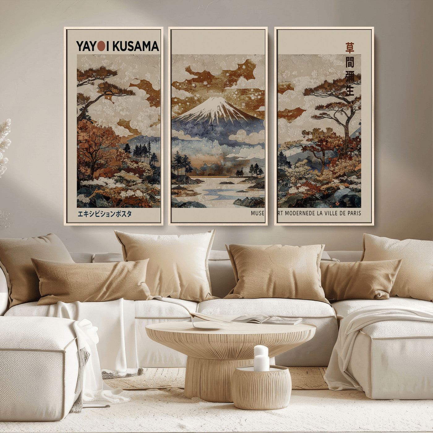 11778299-MGV-FC-48X32-3P_Natural-Japanese Landscape Wall Art – Mount Fuji Canvas Print, Asian Inspired Nature Decor for Living Room, Bedroom, Office or Studio