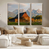 31771014-MGV-CV-36X24-Rustic Barn Wall Art Canvas Print, Framed Western Landscape Art Picture Print, Farmhouse Style Perfect Rustic Farmhouse Decor