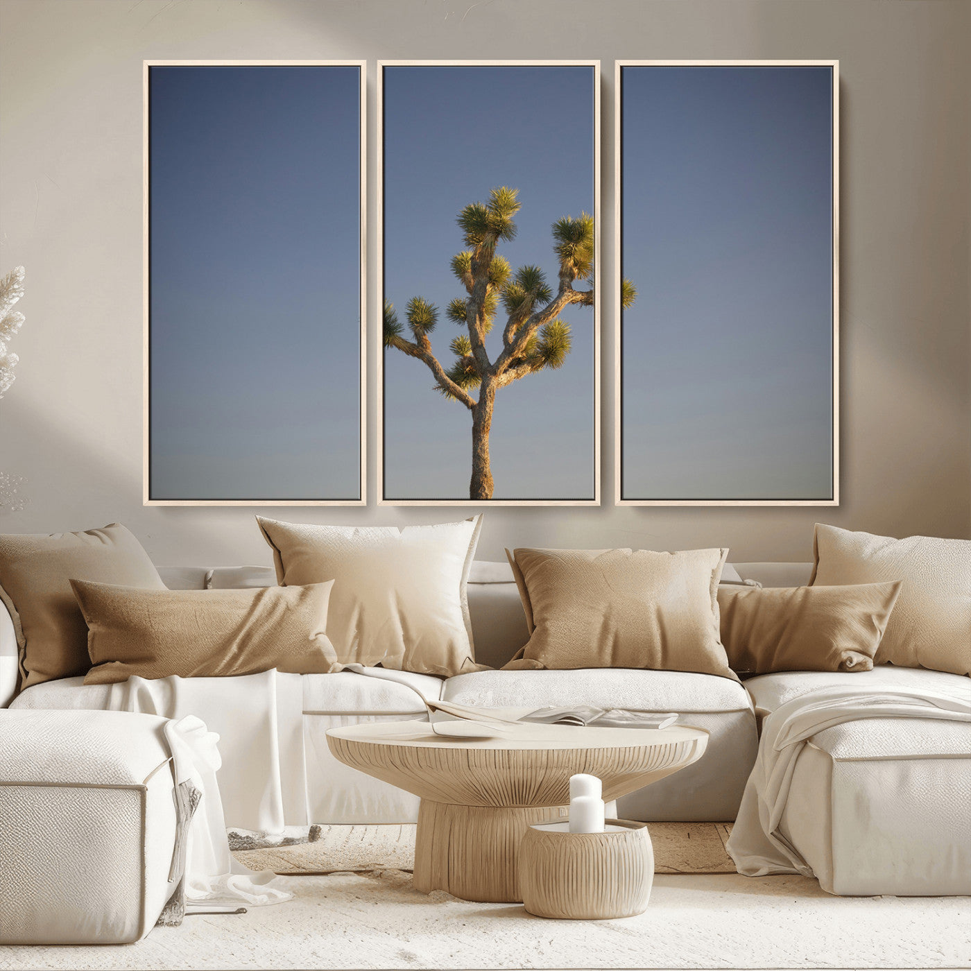 54552043-MGV-CV-36X24-Joshua Tree Art Wall Art Canvas Print, Framed Desert Landscape Art Picture Print, Southwestern Nature Perfect Southwestern Boho