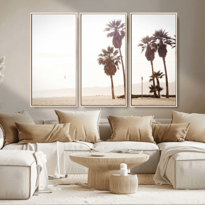 48255923-MGV-CV-36X24-Coastal Light Wall Art Canvas Print, Framed Relaxing Shoreline Art Picture Print, Minimalist Ocean Perfect Tropical Serenity Decor