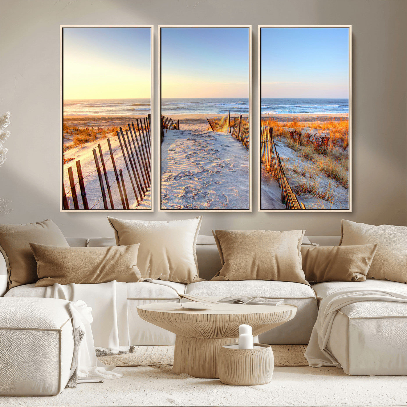 73351887-MGV-CV-36X24-Ocean Sunset Wall Art Wall Art Canvas Print, Framed Nautical Photography Art Picture Print, Summer Beach House Decor Perfect