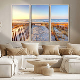 73351887-MGV-CV-36X24-Ocean Sunset Wall Art Wall Art Canvas Print, Framed Nautical Photography Art Picture Print, Summer Beach House Decor Perfect