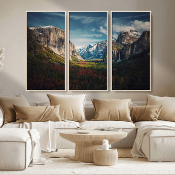 15244033-MGV-CV-36X24-Yosemite National Wall Art Canvas Print, Framed Mountain Landscape Art Picture Print, El Capitan Perfect Rustic Farmhouse Decor