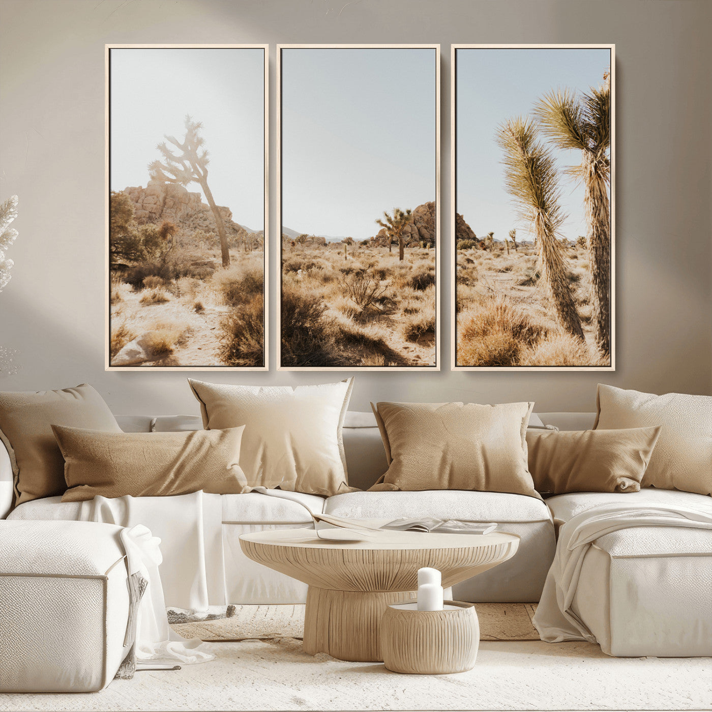 62783269-MGV-CV-36X24-Joshua Tree Wall Art – Desert Landscape Photography Canvas Print, Southwest Nature Artwork Rustic Home Decor for Living Room,