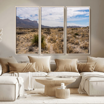 21606563-MGV-FC-48X32-3P_Natural-Desert Mountain Wall Art – Southwest Landscape Photography Canvas Print, Rustic Nature Artwork Scenic Western Decor for Living