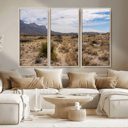21606563-MGV-FC-48X32-3P_Natural-Desert Mountain Wall Art – Southwest Landscape Photography Canvas Print, Rustic Nature Artwork Scenic Western Decor for Living