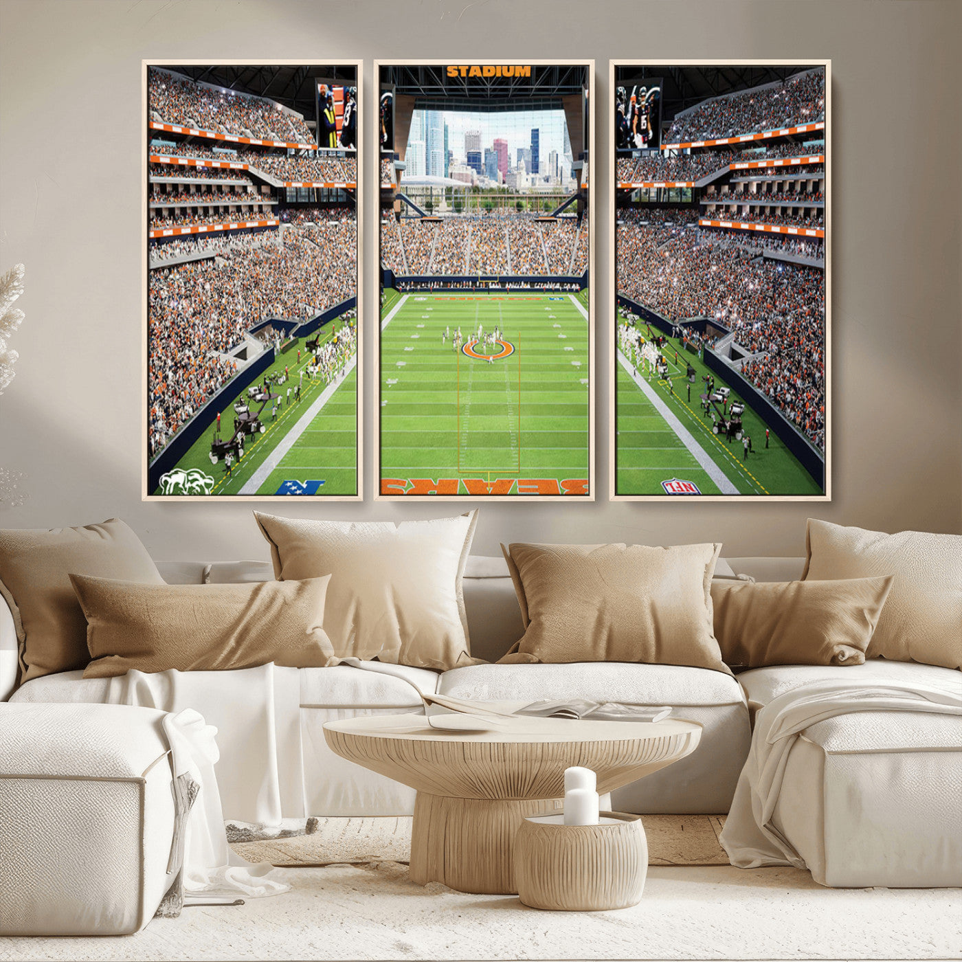 76935553-MGV-CV-36X24-Football Stadium Wall Art – Panoramic Game Day Canvas Print, Sports Decor for Man Cave, Office, Bar, or Living Room
