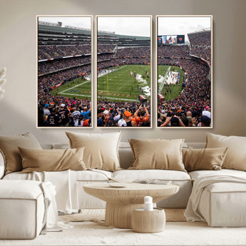 18347149-MGV-CV-36X24-Soldier Field Wall Art – Chicago Bears Football Stadium Canvas Print, Game Day Sports Decor for Man Cave, Bar, Office, or Living