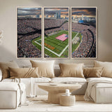98106777-MGV-CV-36X24-Soldier Field Wall Art – Chicago Bears Stadium Canvas Print with American Flag, Game Day Football Decor for Man Cave, Bar, or