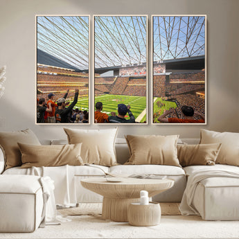 81960112-MGV-CV-36X24-Futuristic Football Stadium Wall Art – Modern Dome Arena Canvas Print, Chicago Bears Concept Design Sports Decor for Man Cave or