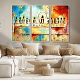 YKE34632598CR-MGV-CV-36X24-Abstract Last Supper with Apostles Wall Art Canvas Print