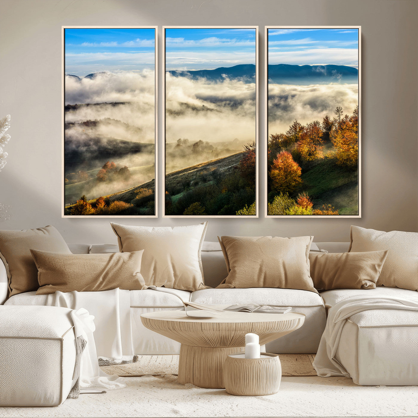 21551192-MGV-CV-36X24-Landscape Wall Art – Autumn Mountain View Canvas Print, Scenic Nature Photography Decor for Bedroom, Living Room, Office, Cabin or