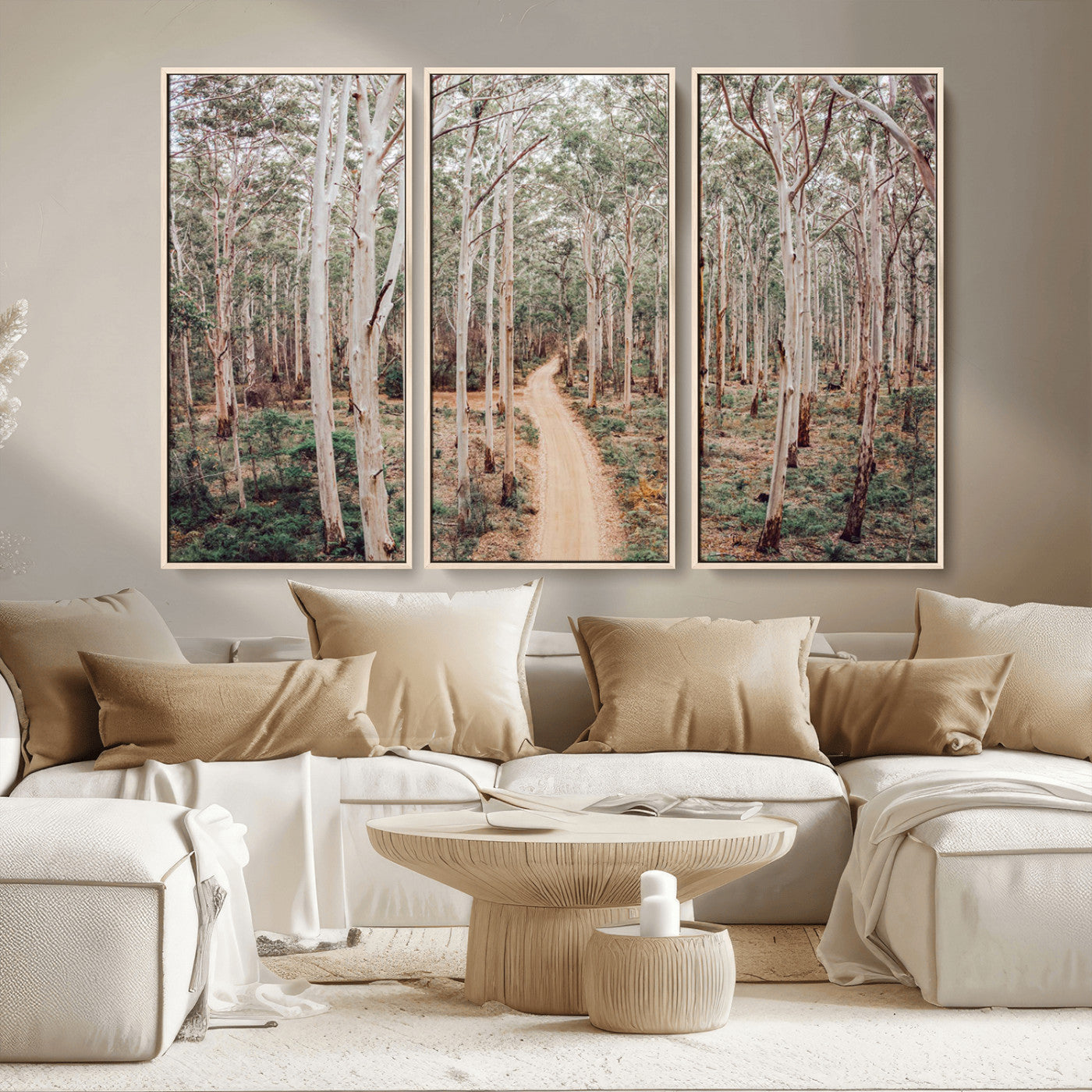 24760563-MGV-CV-36X24-Forest Wall Art – Tranquil Woodland Path Canvas Print, Scenic Nature Photography Decor for Bedroom, Living Room, Office, Cabin or