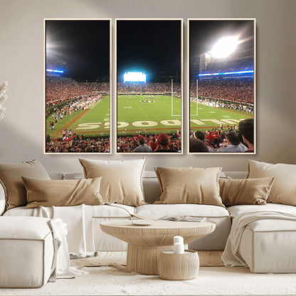 16230786-MGV-CV-36X24-Sanford Stadium Wall Art – Georgia Bulldogs Football Night Game Canvas Print, College Sports Decor for Man Cave, Bar, Office, or