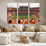 76011417-MGV-CV-36X24-Tennessee Volunteers Wall Art – Neyland Stadium Checkerboard Crowd Canvas Print, Vols Football Game Day Fan Perspective Sports