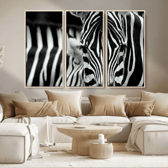 43631-MGV-CV-36X24-Black and White Zebra Wall Art – Modern Animal Print Canvas Artwork for Living Room, Bedroom, or Office Decor