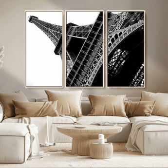 89033-MGV-CV-36X24-Eiffel Tower Wall Art – Dramatic Black and White Architectural Canvas Print, Modern Paris Decor for Office, Living Room or