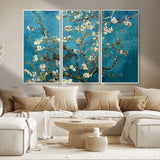 91714-MGV-CV-36X24-Almond Blossoms Wall Art – Handcrafted Van Gogh Inspired Floral Canvas Print, Beautiful Nature Decor for Living Room, Bedroom, or