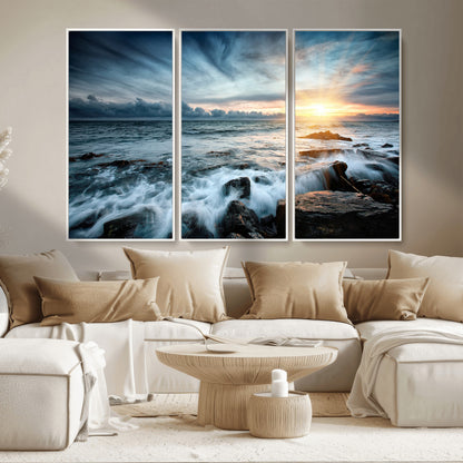 33428-MGV-CV-36X24-Ocean Sunrise Wall Art – Serene Seascape Canvas Print, Coastal Home or Office Decor, Perfect for Living Room, Bedroom, or Study