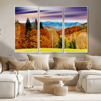 58007-MGV-CV-36X24-Autumn Mountain Landscape Wall Art – Stunning Fall Forest Canvas Print, Cozy Nature Decor for Home or Office