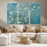 65607-MGV-CV-36X24-Almond Blossom Wall Art – Van Gogh Blue Floral Canvas Print, Elegant Impressionist Painting Decor for Living Room, Bedroom or