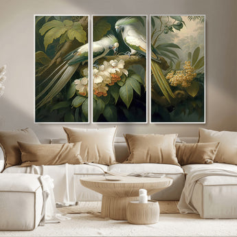 84047-MGV-CV-36X24-Tropical Birds Wall Art – Elegant Botanical Canvas Print, Exotic Nature Decor for Living Room, Bedroom or Office