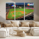 93707-MGV-CV-36X24-Los Angeles Stadium Wall Art Canvas Print, Framed Angel Stadium Field Art Picture Print, Anaheim Stadium Perfect Sports Room Decor