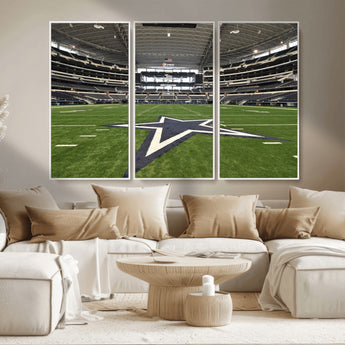 14834-MGV-CV-36X24-Dallas Att Stadium Wall Art Canvas Print, Framed Texas NFL Stadium Art Picture Print, American Football Stadium Perfect Sports