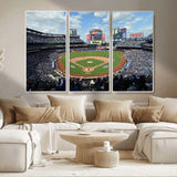 22910-MGV-CV-36X24-City Field Stadium Wall Art Canvas Print, Framed New York Stadium Art Picture Print, City Field Perfect Sport Room Decor Artwork