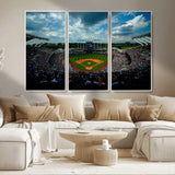 37127-MGV-CV-36X24-Kauffman Stadium Wall Art Canvas Print, Framed Kansas City Royals Field Art Picture Print, Baseball Stadium Perfect Sport Room