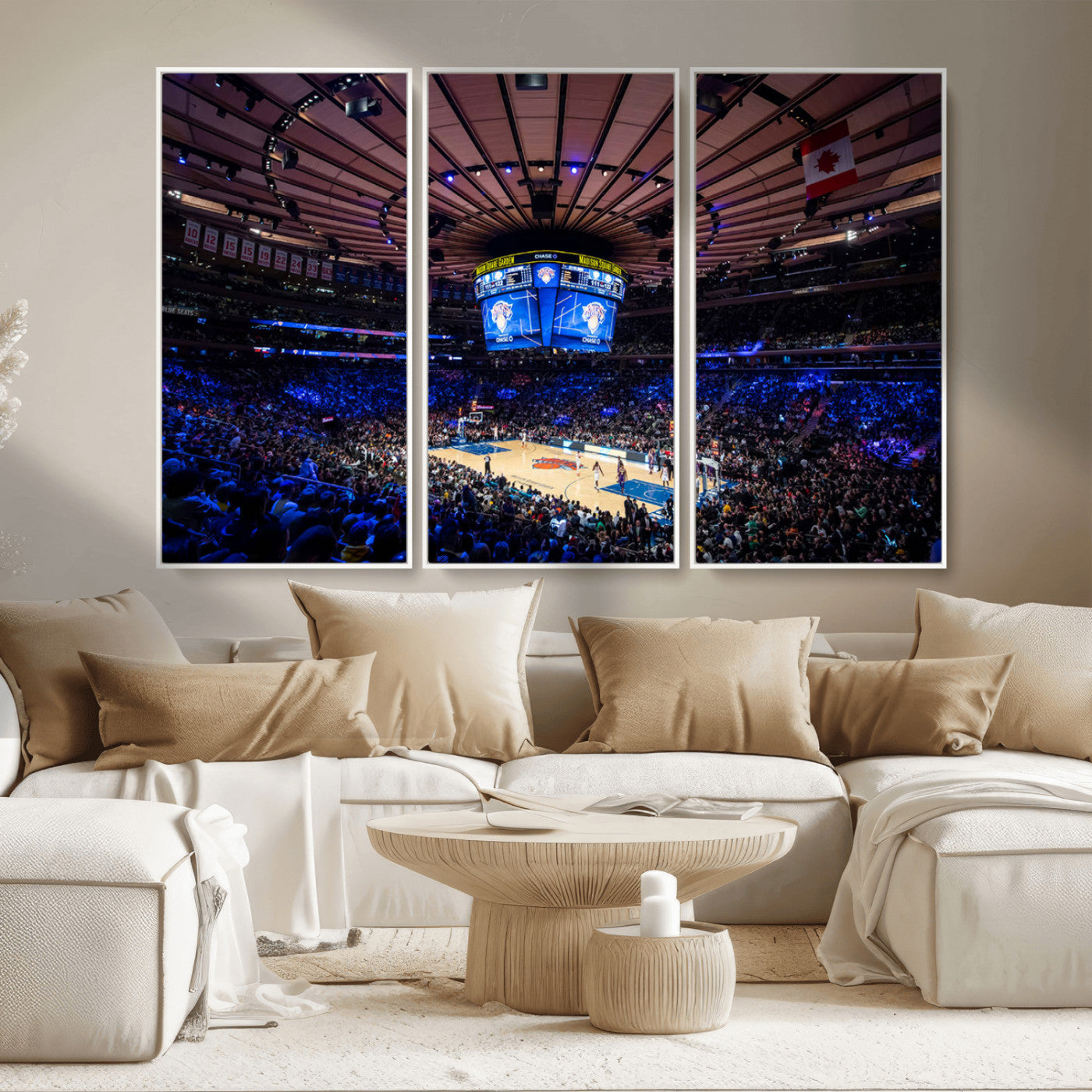 20491-MGV-CV-36X24-Madison Square Garden Wall Art Canvas Print, Framed New York Stadium Art Picture Print, MSG Stadium Perfect Sport Room Decor