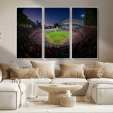 44322-MGV-CV-36X24-Minute Maid Park Wall Art Canvas Print, Framed Houston Astros Stadium Art Picture Print, Houston Astros Field Perfect Sports Room