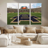 52835-MGV-CV-36X24-Notre Dame Stadium Wall Art Canvas Print, Framed Indiana Stadium Art Picture Print, Notre Dame Field Perfect Sport Room Decor