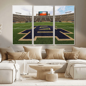 52835-MGV-CV-36X24-Notre Dame Stadium Wall Art Canvas Print, Framed Indiana Stadium Art Picture Print, Notre Dame Field Perfect Sport Room Decor