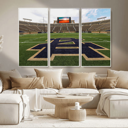52835-MGV-CV-36X24-Notre Dame Stadium Wall Art Canvas Print, Framed Indiana Stadium Art Picture Print, Notre Dame Field Perfect Sport Room Decor