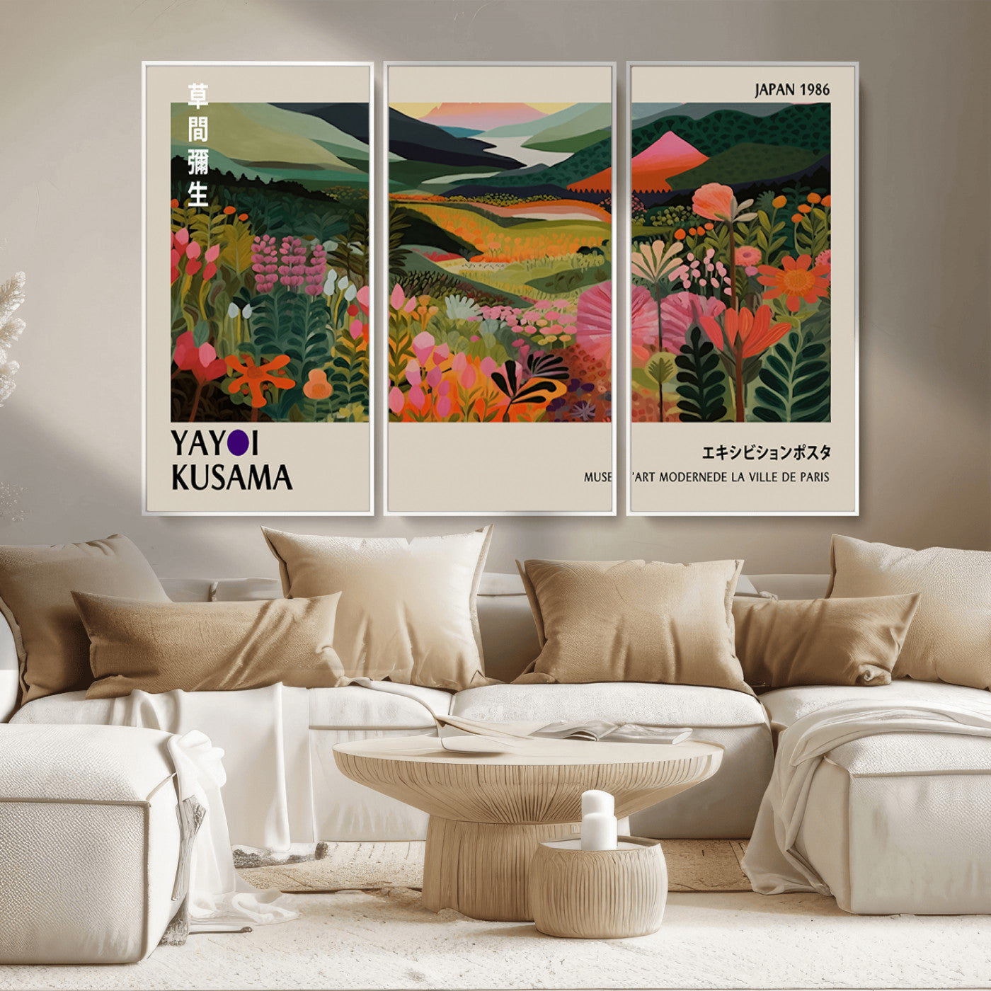 75719-MGV-CV-36X24-Botanical Mountain Valley Wall Art – Panoramic Nature Canvas Print, Vibrant Floral Field Artwork for Living Room, Bedroom, Office,