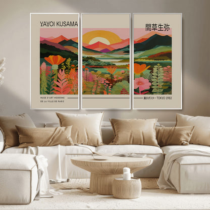 17753-MGV-CV-36X24-Floral Sunset Landscape Wall Art – Panoramic Nature Canvas Print, Vibrant Botanical Artwork for Living Room, Bedroom, Office, or