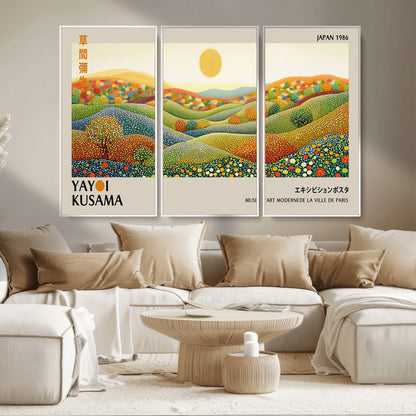 33864-MGV-CV-36X24-Pointillism Yayoi Wall Art Canvas Print, Framed Yayoi Kusama Art Picture Print, Yayoi Kusama Dot Perfect Abstract Nature Decor