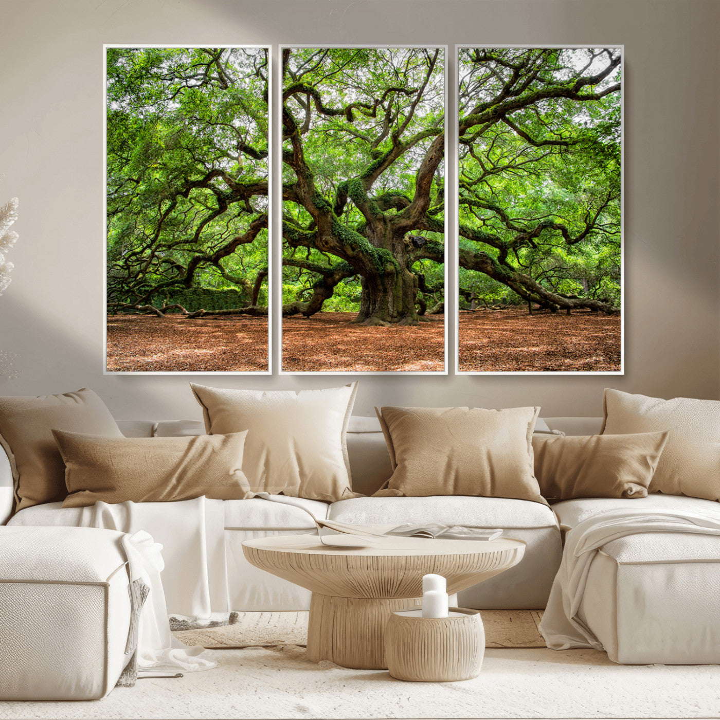 51255351-MGV-CV-36X24-Ancient Tree Wall Art – Majestic Oak Canvas Print, Large Nature Photography, Sacred Forest Landscape Wall Décor, Wisdom Tree