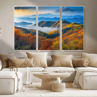 86772247-MGV-CV-36X24-Autumn Mountains Wall Art Canvas Print, Framed Fall Foliage Art Picture Print, Vibrant Hills Perfect Vibrant Nature Decor Artwork