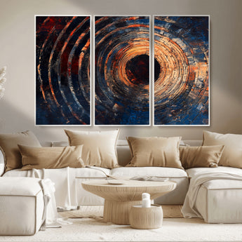 10017879-MGV-CV-36X24-Wood Tree Ring Wall Art Canvas Print, Framed Natural Wood Art Picture Print, Rustic Tree Slice Perfect Rustic Decor Artwork