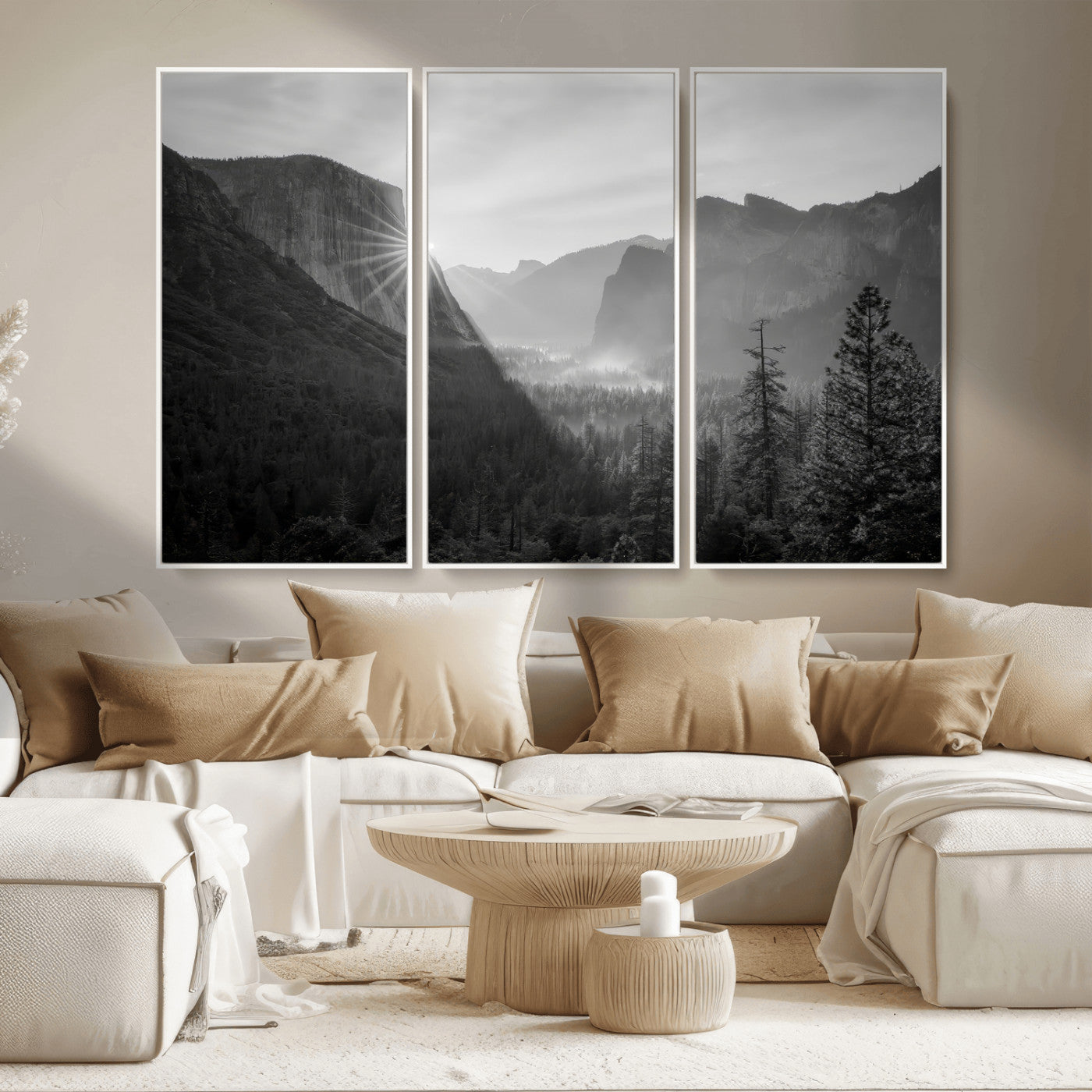39278955-MGV-CV-36X24-Yosemite Valley Wall Art Canvas Print, Framed El Capitan Art Picture Print, Misty Mountain Perfect Modern Rustic Decor Artwork